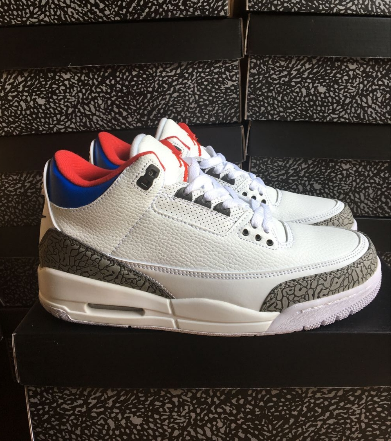 New Air Jordan 3 Seoul White Red Blue Shoes